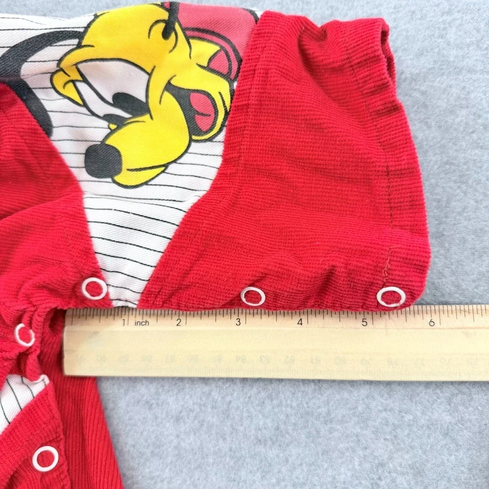 Vintage 1984 Disney Babies Mickey Pluto Red Corduroy Set Newborn 0-6 Months